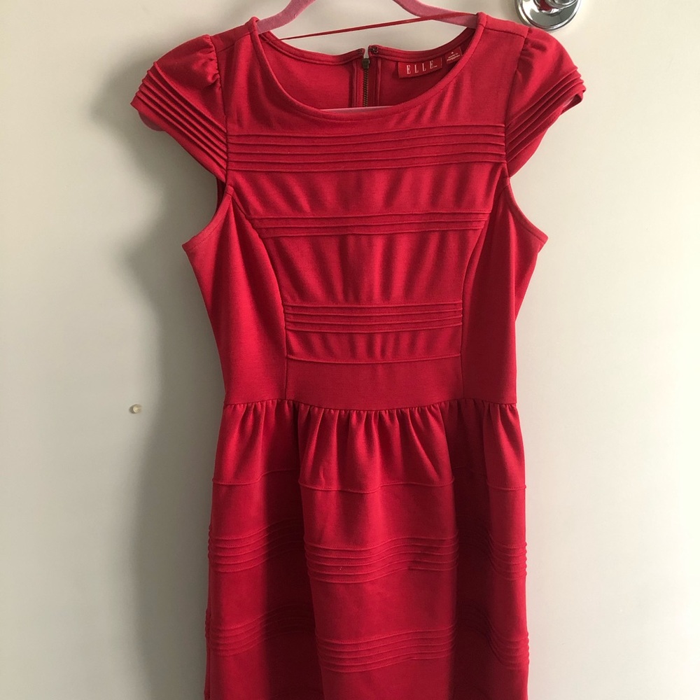 Cute fit and flare red dress!